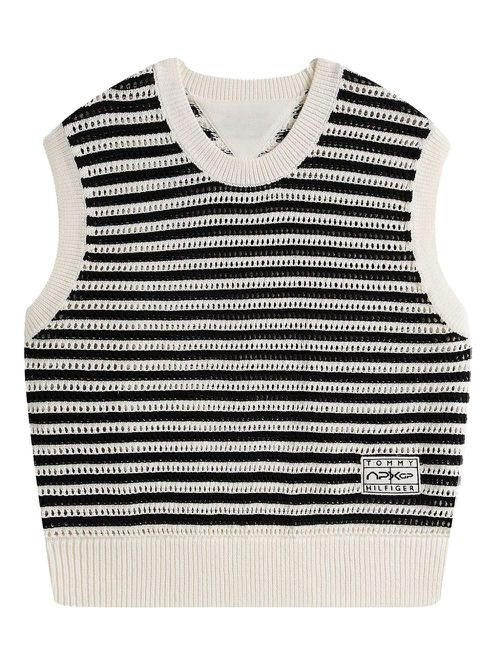Striped sleeveless sweater - Black