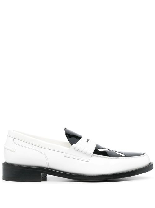 Slashed leather loafers - Black