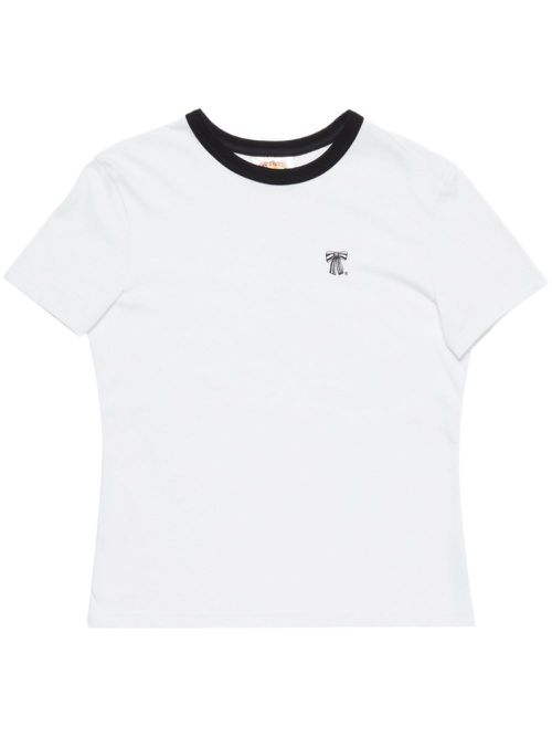 Bow-print T-shirt - White