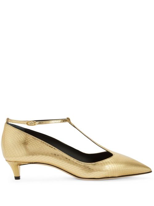 Olivia snakeskin-effect sandals - Gold