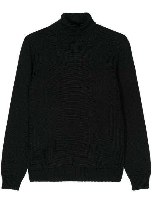 Roll-neck merino jumper - Black