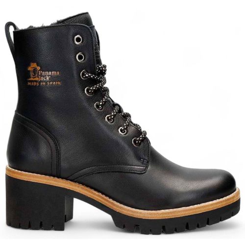 Padma B11 - Women's Black Block Heel Leather Ankle Boots