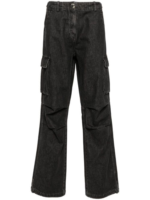 Wide-leg cargo jeans - Black