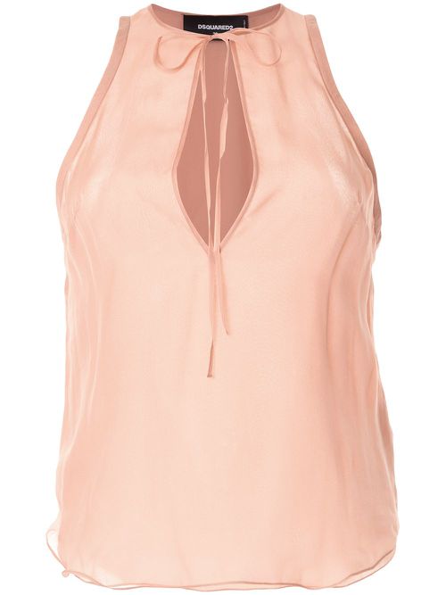 Sleeveless silk blouse - Pink
