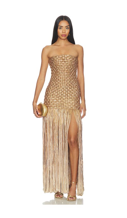 Mayle Vasquez El Dorado Dress in Metallic Gold. S. Also in