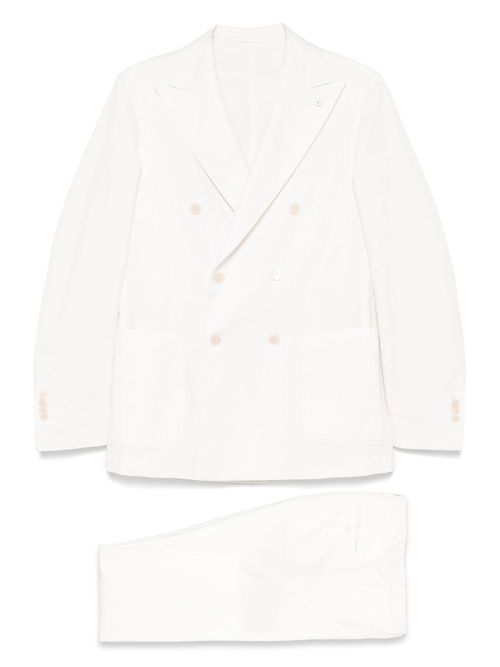 LUIGI BIANCHI MANTOVA slub-texture suit - Neutrals