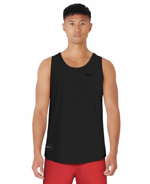 Men's Mesh Sleeveless Tank Swim Top - Black