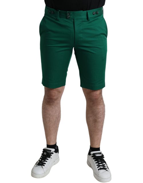 Cotton Stretch Bermuda Shorts — Green