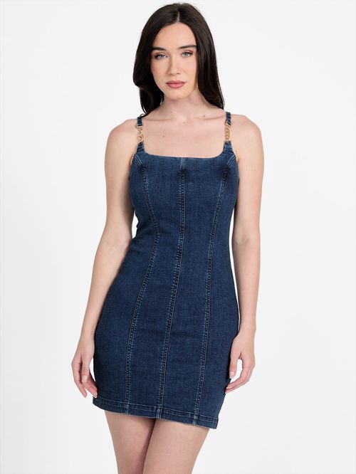 guess factory denim dress Guess Factory | Eco Bailee Chain Denim Dress