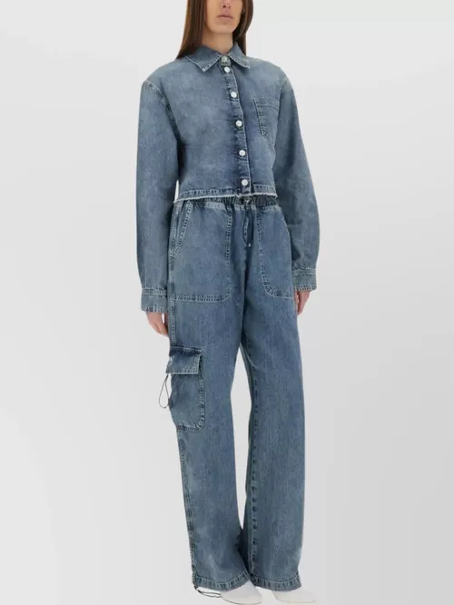 Moschino - pocketed cropped denim jacket
