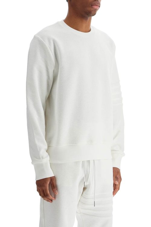 Cotton Four Bar Crewneck Sweatshirt