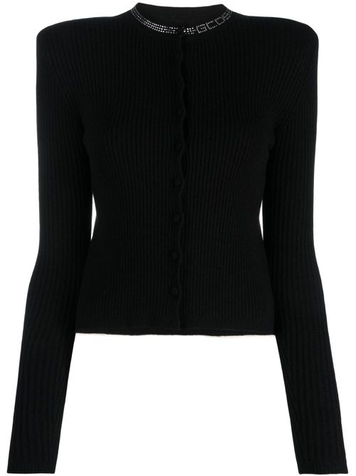 Bling Mini ribbed cardigan - Black