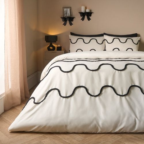 OHS Tufted Wave Duvet Set, Monochrome - King