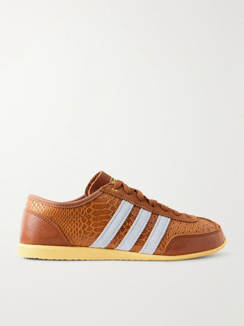 Japan Decon W Perforated Suede-trimmed Leather Sneakers - Brown