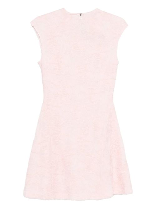 3D Floral Mesh Mini Dress with Sleeveless Zip