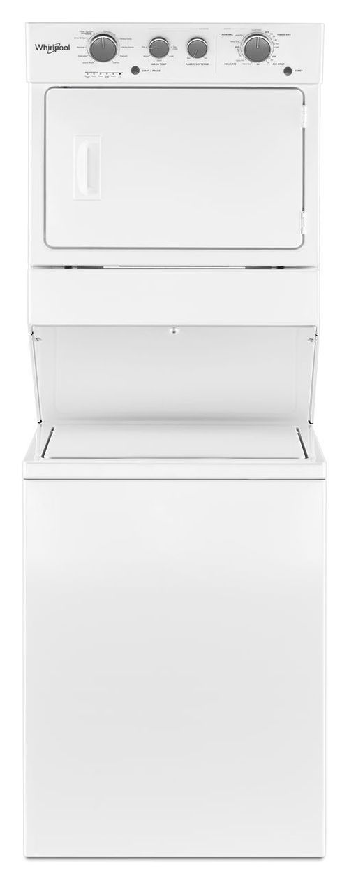 "27"" White Long Vent Electric Stacked Laundry Center With 9 Wash Cycles And AutoDry"