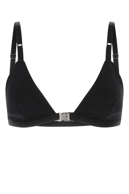 Ribbed Knit Bikini Top — Black