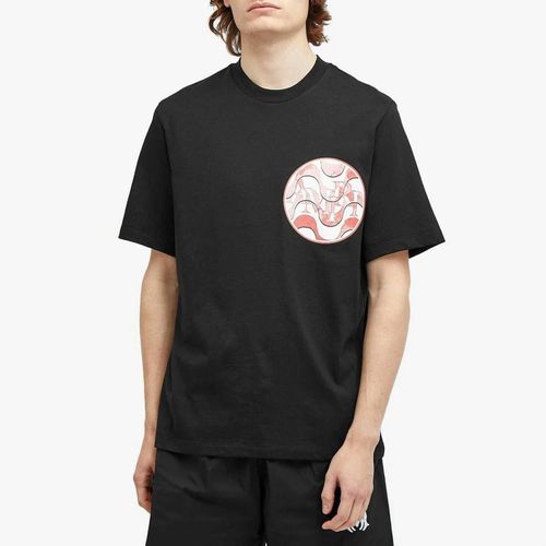 Men's Staggered Wave T-Shirt In Black And Red
