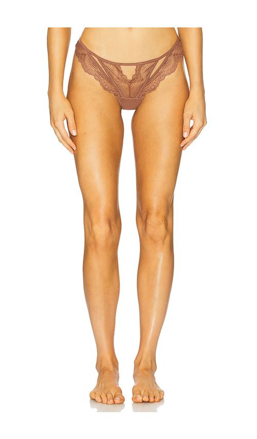 Thistle and Spire Kane Cutout Thong in Chocolate. - XL/1X also in