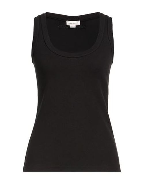 Woman Tank top Black Size 10 Cotton, Elastane, Polyester