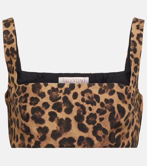 Crêpe Couture leopard-print crop top