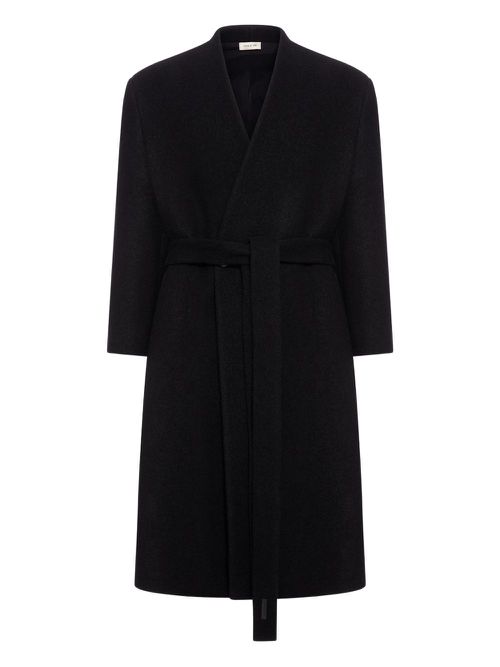 Belted wrap coat - Black