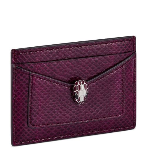 불가리 여성 Snakeskin Serpenti Forever Card Holder