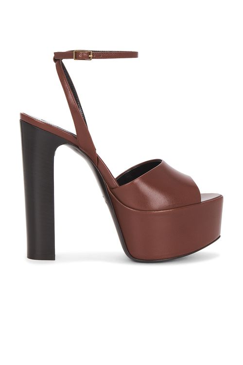 Saint Laurent Jodie Platform Sandal in Aesthetic Brown - Brown. 39.5 also