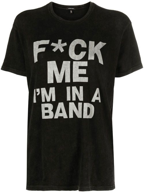 Slogan-print T-shirt - Black