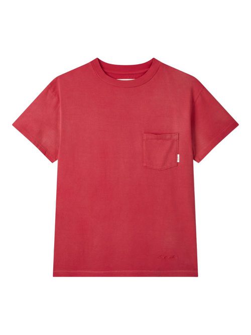 Pocket-detail T-shirt - Red