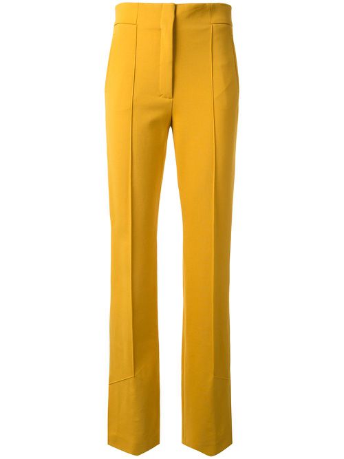 High rise side slit trousers - Yellow
