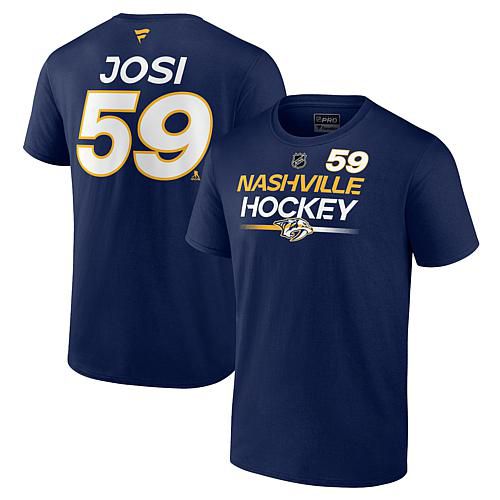 Men's Fanatics Roman Josi Navy Nashville Predators Authentic Pro Prime Name & Number T-Shirt - Size 5XL