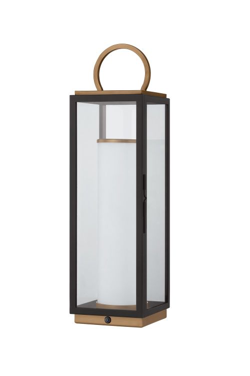 Patina Brass Textured Black LED Table Lamp from the Gareth Collection