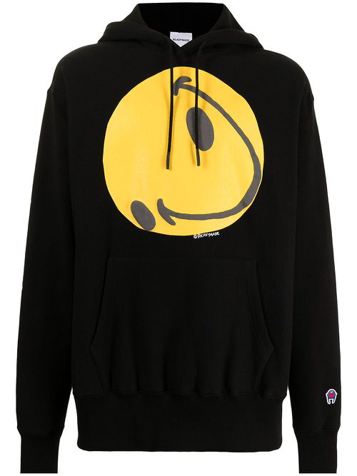 Graphic-print hoodie - Black