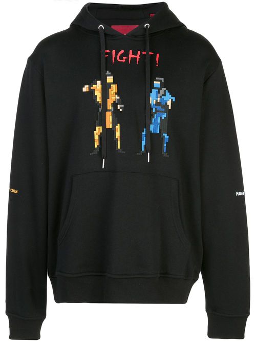 Fight! pixelated hoodie - Black