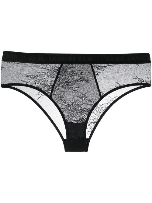 Lace low-rise briefs - Black