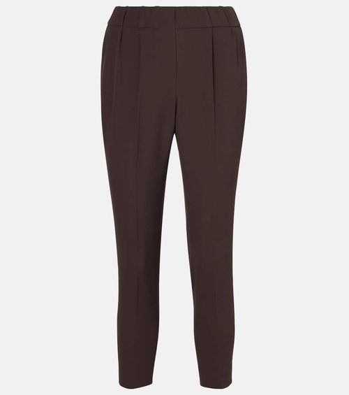 Cropped crêpe slim pants