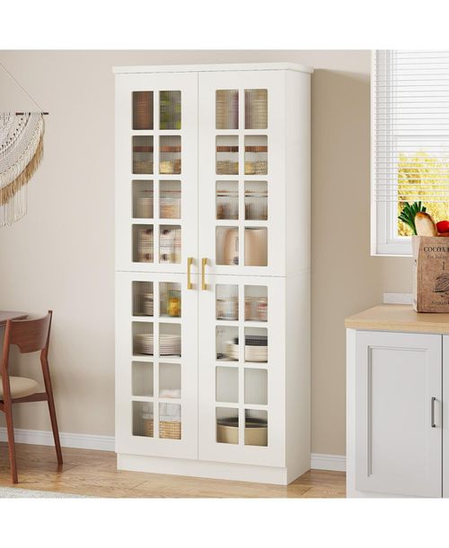 "71"" Tall Storage Cabinet with Doors, Kitchen Pantry Cabinet with Adjustable Shelves, Kitchen Cupboard Food Pantry Floor Storage Cabinet for"