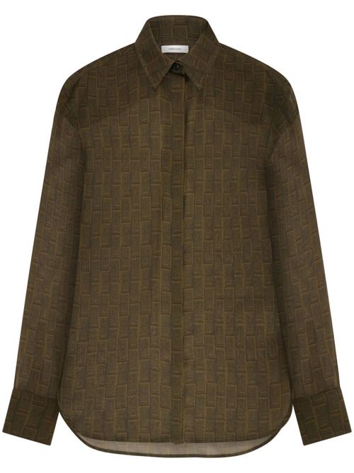 Monogram silk shirt - Green