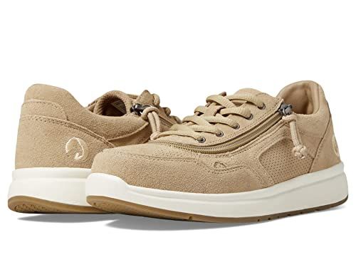 BILLY Footwear Comfort Jogger Sneakers for Women – Leather Upper – PU and Mesh Lining – Round Toe Grey Suede