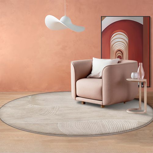 TEMU With Soft And Fine , Swan Design Machine Washable Mat For Living Room Bedroom Office Geometric Pattern Durable Lightweight Home Decor Round