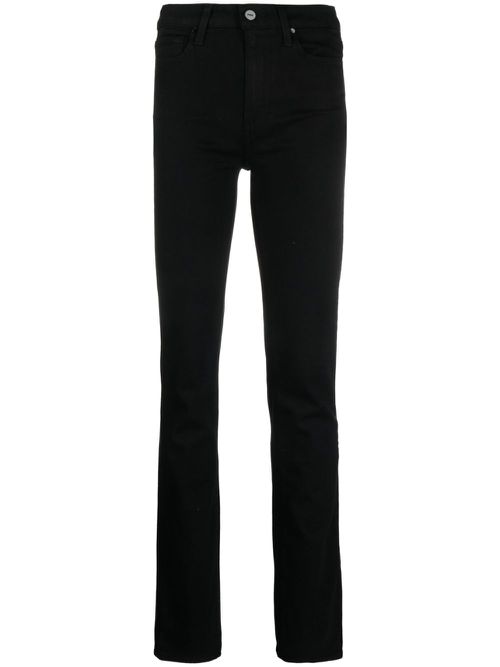 High-waist straight jeans - Black