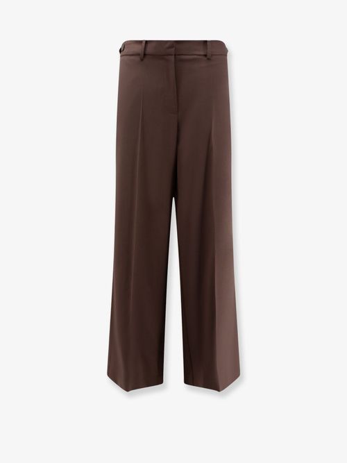 Stretch Virgin Wool Trousers — Brown