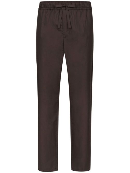 Straight-leg cotton trousers - Brown