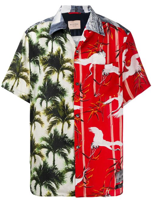 Palm tree print shirt - Red