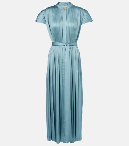 Phare plissé satin midi dress