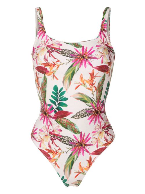 Hapuna floral-print swimsuit - White