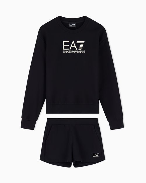 Stretch cotton-jersey T-shirt and shorts set