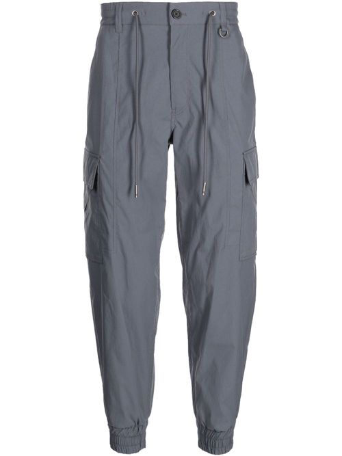 Tapered-leg cargo trousers - Blue