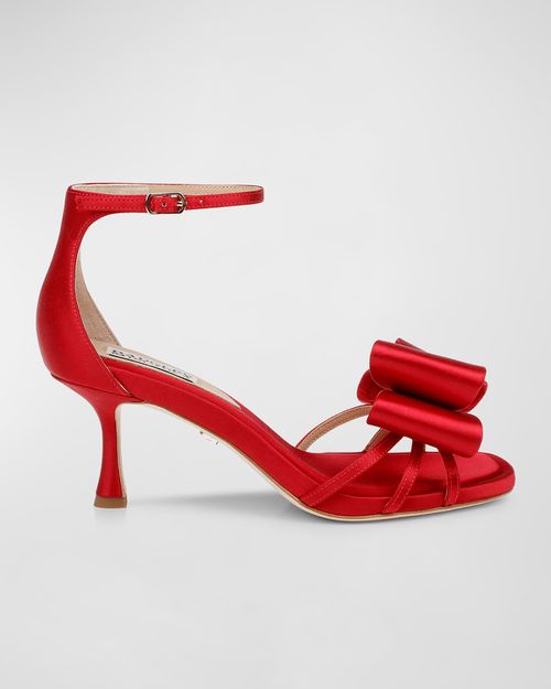 Alysha Silk Bow Kitten Sandals